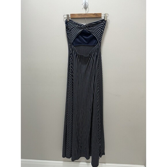 Windsor Maxi Blue White Striped Tube Top Open‎ Back Dress Size Small - Picture 4 of 7